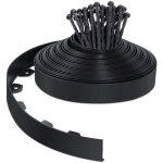 Bordure de jardin flexible en pvc 20m avec 40 piquets - hauteur 5cm - noir - vounot