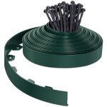 Bordure de jardin flexible en pvc 20m avec 40 piquets - hauteur 5cm - vert - vounot