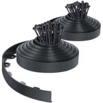 Bordure de jardin flexible en pvc 40m avec 80 piquets - hauteur 5cm - anthracite - vounot