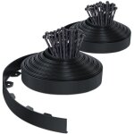 Bordure de jardin flexible en pvc 40m avec 80 piquets - hauteur 5cm - noir - vounot