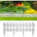 Bordure de pelouse 5 pices blanche 1, 9 m, clture pastorale jardin vert petite clture