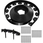 Bordure de pelouse flexible noire 10 m x 5 cm avec 30 clous de fixation, bordure de jardin ext�rieure ...