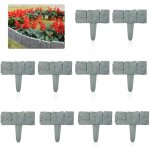 Bordure de pelouse de jardin, 10 pcs 2. 5m clture bordures de plantes pierres plastique flexible gris, ...