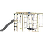 Axi boris aire de jeux en bois / structure d'escalade en bois, toboggan gris - balan�oires, trap�ze, ...