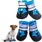 Bottes chien, 4pcs chaussures chien imperm�able avec sangles antid�rapante r�fl�chissante, bottes de ...