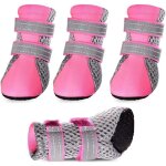 Bottes chien imperm�ables, respirantes, antid�rapantes, protection pattes (rose, l)