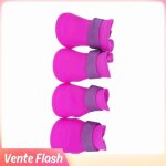 Bottes imperm�ables - - chien - silicone - violet - 4 pi�ces