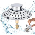 Bouchon de baignoire 2 en 1 avec filtre � cheveux, filtre de vidange, attrape - cheveux, bouchon de baignoire ...