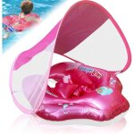 Boue de natation pour bb avec toit pare - soleil, boue de natation avec protection solaire, aide ...