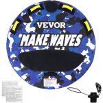 Vevor bouee tractee gonflable pour bateau, 1 a 2 passagers, tube remorquable, 154 kg, tube rond de 1315 ...