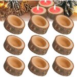 Bougeoirs en bois, lot de 9 photophore chandelier votive dcorations de table d'automne, nol, mariage, ...