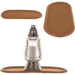 Bougeoir bougie 44 cm dessous de verre plateau funéraire plastique doré Bougeoir bougie 44 cm dessous de verre plateau funéraire plastique doré