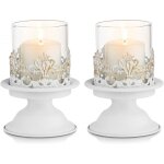 Bougeoirs chandelier blanc m�tal d�coration �v�nements