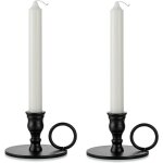 Bougeoir chandelier noir métal - lot de 2 bougeoirs décoratifs pour bougie coniques pour cheminée, centre ... Bougeoir chandelier noir métal - lot de 2 bougeoirs décoratifs pour bougie coniques pour cheminée, centre ...