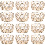 Bougeoir de cristal lot de 12, chandelier supports pour bougies chauffe - plat pour table deco noel mariage ...