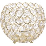 Bougeoirs en cristal pour bougies chauffe - plat, dcoration de mariage, centres de table (diamtre dor ...