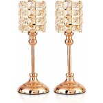 Bougeoirs en cristal d'or 2 pcs tea light cylindre en mtal chandelier luxueux 29, 5 cm de hauteur bougeoir ...