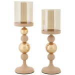 Bougeoir en m�tal glazed (lot de 2)