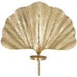 Bougeoir mural feuille en m�tal dor� 41x11, 5x40 cm pour d�coration int�rieure