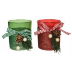 Bougeoir de nol en verre pour bougie chauffe - plat 8, 2 cm