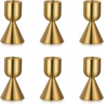 Bougeoirs en or bougies coniques : lot de 6 bougeoirs en laiton pour bougies coniques bougeoir en aluminium ...