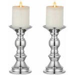 Bougeoirs de pilier en argent, centres de mariage bougeoir en métal pour bougies de 50mm décoration de ... Bougeoirs de pilier en argent, centres de mariage bougeoir en métal pour bougies de 50mm décoration de ...