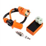Bougie d'allumage bobine cdi, performance pour scooter atv gy6 50cc 125cc 150cc (orange)