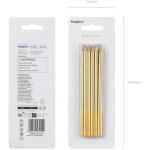 Bougies d'anniversaire dor�es lisses, 14 cm