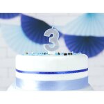 Bougie d'anniversaire num�ro 3, argent�e