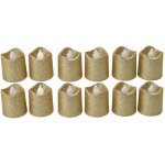 Bougie chauffe - plat led dore et chaude, sans flamme, pour fte d'anniversaire et de nol, 12 pices ...