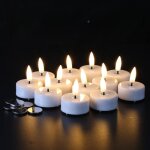 Bougies chauffe - plat led lumineuses et r�alistes avec minuterie, batterie incluse, bougies votives ...