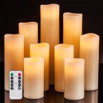 Bougies dcoratives de nol sans flamme, bougies  piles, bougies vacillantes en cire vritable, bougies ...