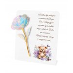 Bougie �ternelle blanche, statuette de rose multicolore, 22 cm, pour la toussaint