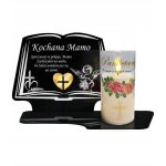 Bougie �ternelle premium xl 18 cm livre d'or � nous nous souvenons � bougie led pour la tombe