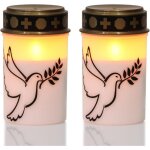 Bougie fun�raire � del blanche clignotante, aliment�e par batterie, sans flamme, �tanche, pour cimeti�re ...