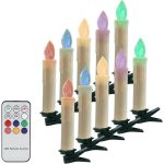 Bougies led colores, bougeoirs  piles, bougies coniques tlcommandes, chandeliers led sans flamme ...