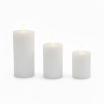 Bougies led relaxdays, lot de 3, 3 tailles, flamme vacillante, cire v�ritable, rainur�es, sans flamme, ...