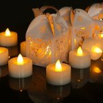 Bougies led sans flamme - 24 bougies chauffe - plat led vacillantes - blanc chaud - fonctionnent avec ...