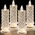 Bougies led sans flamme rose shadow, lot de 4 bougies romantiques  piles, bougies piliers led pour la ...