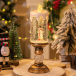 Bougie de no�l bonhomme de neige avec musique, adapt�e � la d�coration de la maison et � la d�coration ...