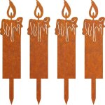 Bougie rouill� d�coration de jardin, patine rouille naturelle, jardin d�coration fleur r�tro pour jardin ...
