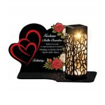 Bougie solaire ternelle xl premium c?urs et roses pour la tombe de la toussaint