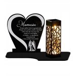 Bougie solaire extra - large, c?ur ajour  led avec notice d'utilisation pour le cimetire