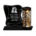 Bougie solaire led personnalis�e maxi papyrus pour la tombe de la toussaint