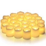 Bougies votives sans flamme, fausses bougies �lectriques vacillantes sans flamme, lot de 24 bougies chauffe ...