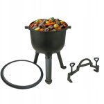 Bouilloire en fonte émaillée sur pied, pour feu de camp, grill, 5 l Bouilloire en fonte émaillée sur pied, pour feu de camp, grill, 5 l