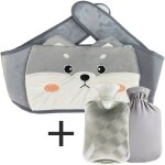Bouillotte en caoutchouc avec housse en peluche douce. ceinture pour bouillotte pour le cou, les �paules, ...