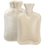 Bouillotte en caoutchouc avec housse souple (2 litres) pour soulager les crampes et la douleur, compresse ...