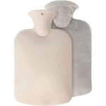 Bouillotte chaude en pvc 1, 8 l souple en peluche bouteille d'eau portable pour maison et bureau bouillotte ...