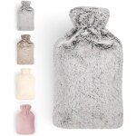 Bouillotte premium avec housse en fausse fourrure douce 2l - bouillotte en caoutchouc naturel - bouillotte ...